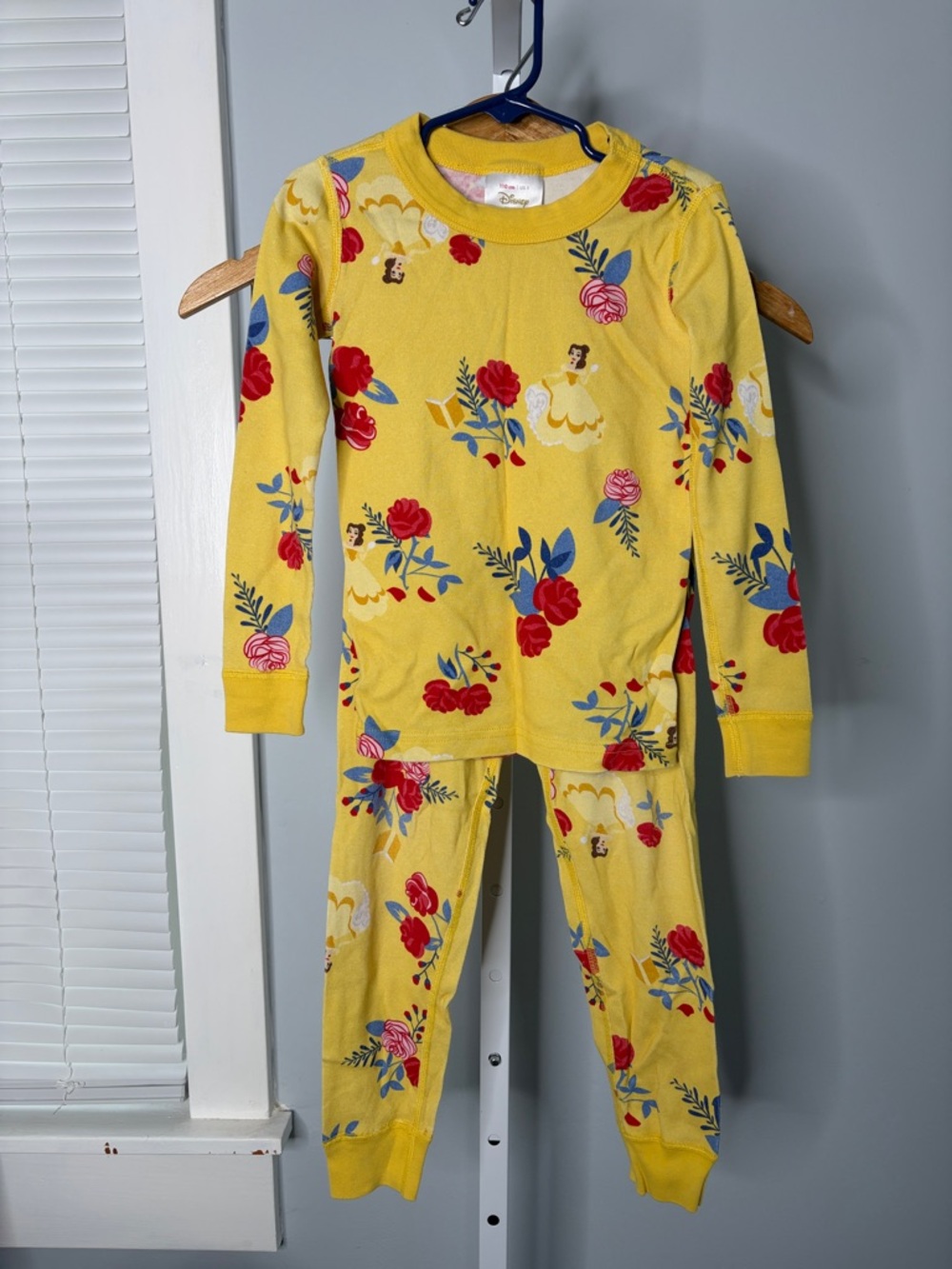Hanna Andersson Disney Belle Girls Yellow Pajama Set Sz 5